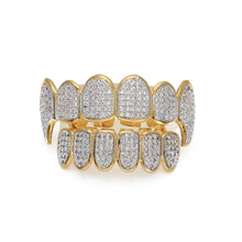 Load image into Gallery viewer, Inlaid Zircon Gold /Silver Top &amp; Bottom Grillz