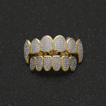 Load image into Gallery viewer, Inlaid Zircon Gold /Silver Top &amp; Bottom Grillz