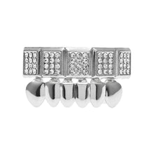 Load image into Gallery viewer, Rhinestone Top &amp; Bottom Gold Grill