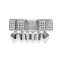 Load image into Gallery viewer, Rhinestone Top &amp; Bottom Gold Grill