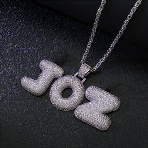 Bubble Letters Pendant Necklace