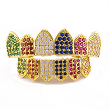 Load image into Gallery viewer, Gold mosaic color Top and Bottom Grillz