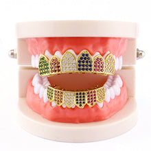 Load image into Gallery viewer, Gold mosaic color Top and Bottom Grillz