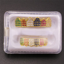 Load image into Gallery viewer, Gold mosaic color Top and Bottom Grillz